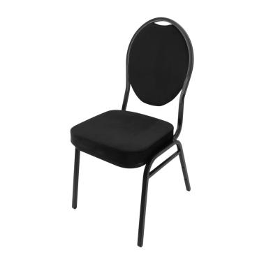 Метален кетъринг стол с овална облегалка 44x49х94см черен (HC-66995) - Horecano
