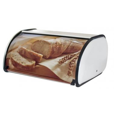 Метална кутия за хляб с декор 27,5x43,5x18,5cм. G-(92443-001-L) - Horecano