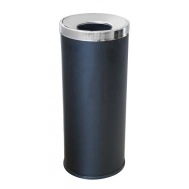 Метален кош за отпадъци черен 25,5x25,5x61cм. G-(89011-002-B) - Horecano