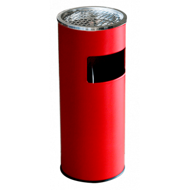 Метален екстериорен пепелник  25x25x60cм.,18л. червен G-(90726-005-R) - Horecano
