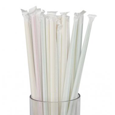 Пластмасови сламки, единично опаковани бели 100 бр. BARWARE-(0193718) - Horecano