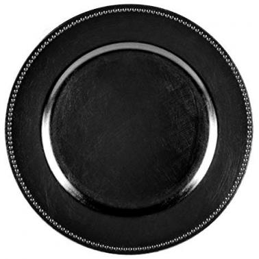 Полипропиленова подложна  чиния  с релефен кант черна ф33см HORECANO-(T119) 