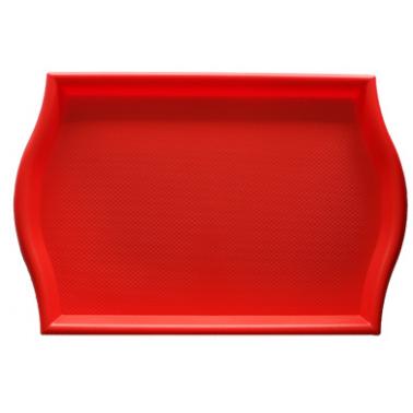 Пластмасова табла за сервиране с неплъзгащо покритие червена 30,5x45x1см. JW-E1218P - Horecano