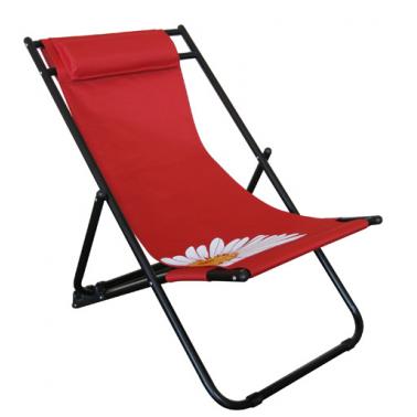 Плажен стол, 3-позиционен, FLOWER 57, червен HG-20289 - Horecano