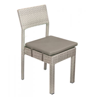 Ратанов стол без подлакътник със сива възглавница - PVC алуминиева рамка (GG-C340) ГР - Horecano
