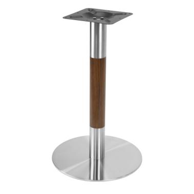 Метална стойка за квадратен/кръгъл плот ф45xh72см хром/дърво (JC-043) - Horecano