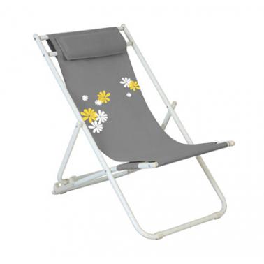 Плажен стол, 3 позиционен,  FLOWER 6, сив HG-20289 - Horecano