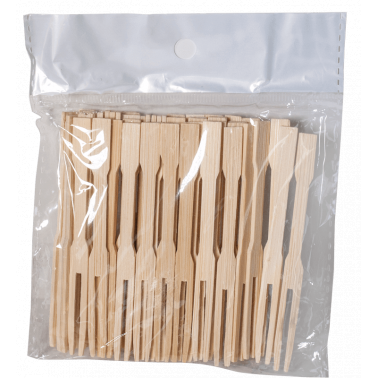 Бамбукови вилички 8,5см 50бр пакет   CN-(A0232) - Horecano