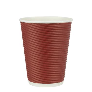 Хартиена чаша ф8,7xh11см 420мл 25бр червена лукс (232189-3) (HC-981798) - Horecano