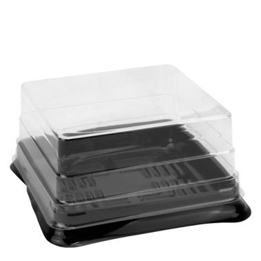 Пластмасова кутия за торта/паста за еднократна употреба 12x12xh5,5см BAKERY-(HC-981937) (232200) - Horecano