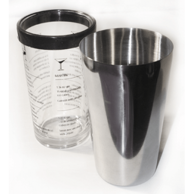 Иноксов шейкър със стъклена чаша 600мл (5221-4009) - Horecano