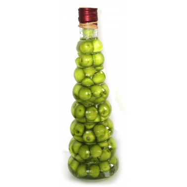 Стъклена бутилка за декорация 24см зелено D-950-3 CN-(5236-4148-1) - Horecano