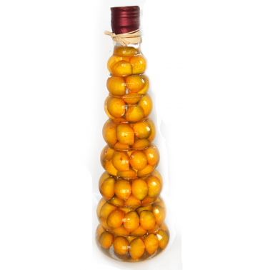 Стъклена бутилка за декорация 24см жълто D-950-3 CN-(5236-4148-2) - Horecano