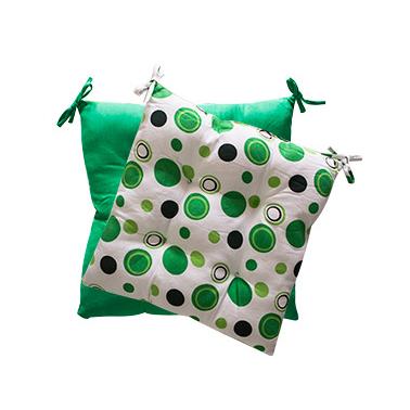 Текстилна възглавница 45x45см зелена с точки (7822) - Horecano