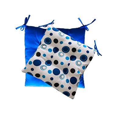 Текстилна възглавница 45х45см двулицева синя с точки CN-(7820) - Horecano