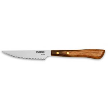Нож за стек от нежъждаема стомана с дървена дръжка 9см PIRGE-(41079)