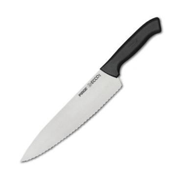 Нож готварски назъбен от неръждаема стомана 21см черен PIRGE-ECCO-(38261)