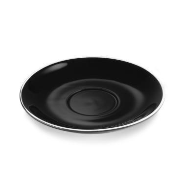 Порцеланова подложна чинийка за чаша за лате, ф17см, черно/бяло, Italia – WAS
