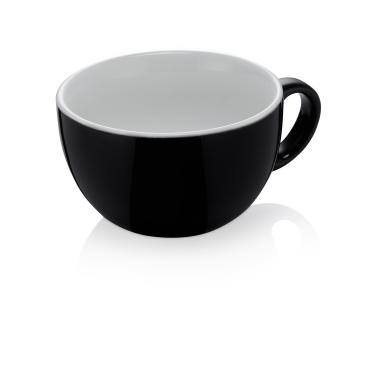 Порцеланова чаша за лате, 350мл, ф11см, h6,5см, черно/бяло, Italia – WAS