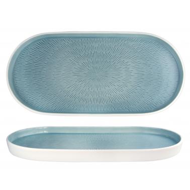 Порцеланово плато овално 36x17xh2,5см HELLA-LIGHT SUMMER BLUE-(HC-56565) - Horecano