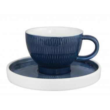 Порцеланова чаша с чинийка 200мл HELLA-STEEL BLUE-(HC-56589) - Horecano