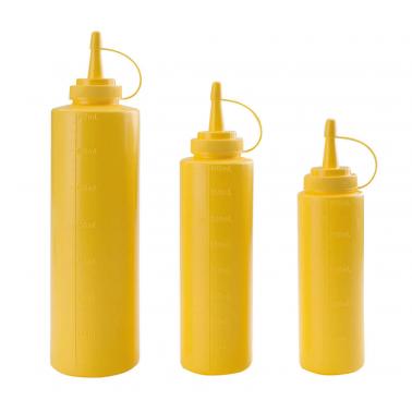 Полиетиленова бутилка  за  сос жълта ф5x19см, 250мл 61925A - Lacor