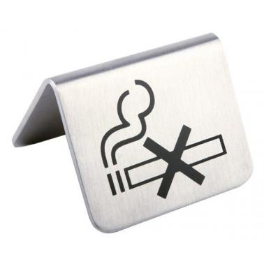 Иноксова информационна табела 5,5х5см NO SMOKING - APS