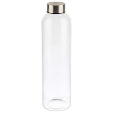 Стъклена бутилка за вода с иноксово капаче и силиконово уплътнение, 18/8, ф7см, h26,5см, 750мл – APS