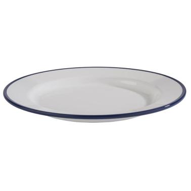Меламинова чиния, кръгла, ф20,5см, h2см, бяло/синьо, стакабъл, „ENAMEL LOOK“ – APS