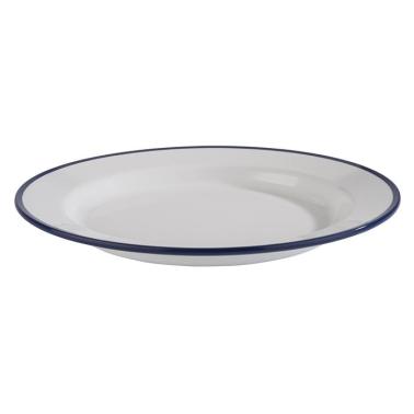 Меламинова чиния, кръгла, ф24,5см, h2,5см, бяло/синьо, стакабъл, „ENAMEL LOOK“ – APS