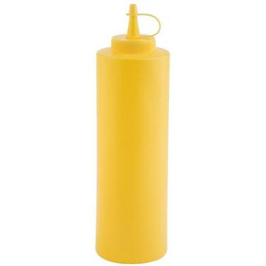 Пластмасова бутилка за сосове ф6,5см, h24см, 650мл, жълта - APS