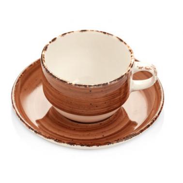 Порцеланова чаша с чинийка 230мл  BROWN (NBNEO02CT50KH) ГП  - Gural Porselen
