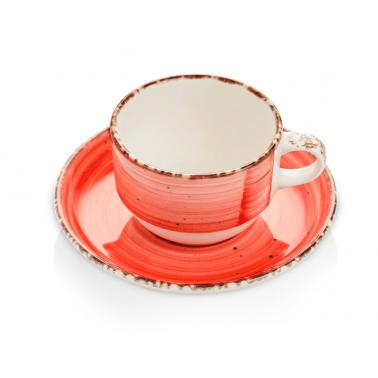 Порцеланова чаша с чинийка 230мл RED (NBNEO02CT50KMZ) ГП  - Gural Porselen