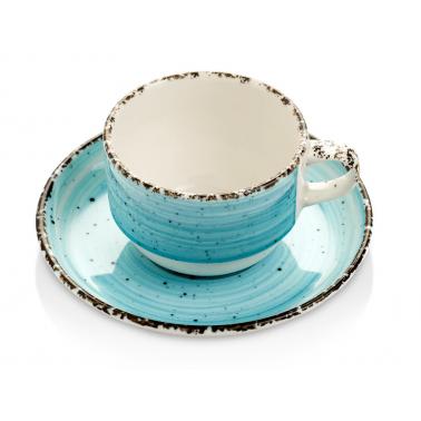 Порцеланова чаша с чинийка 230мл TURQUOISE (NBNEO02CT50TM) ГП  - Gural Porselen