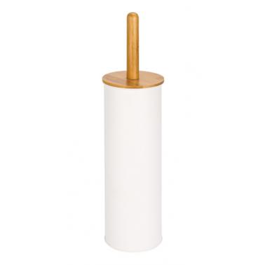 Четка за тоалетна (WC) с бамбукова дръжка 10,3x38,4см бяла  G-(99034-004-W) - Horecano