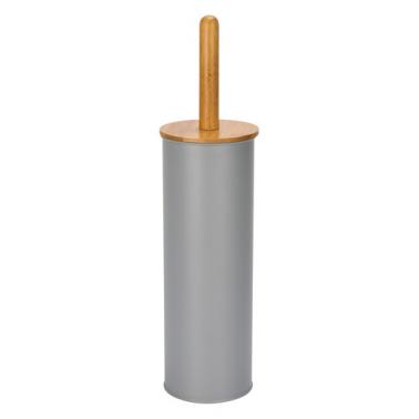 Четка за тоалетна (WC) с бамбукова дръжка 10,3x38,4см сива G-(99034-004-G) - Horecano