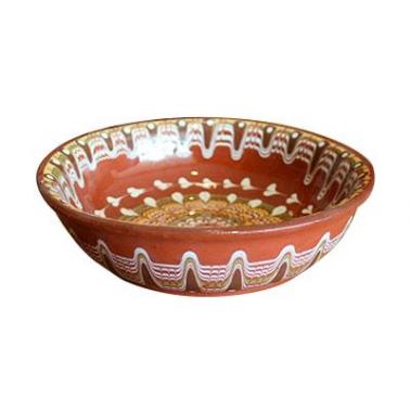 Керамична чиния  с троянска шарка  дълбока 20см  - Horecano