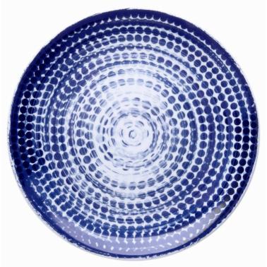 Порцеланова чиния плитка без борд ф21см h2,3см POINTS BLUE - Suisse Langenthal