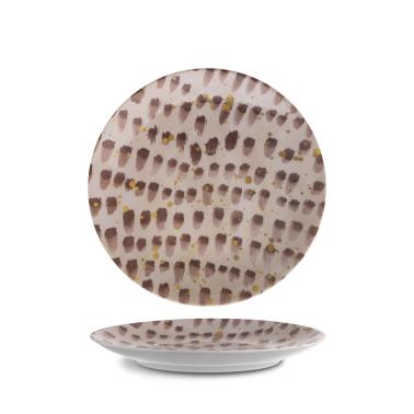 Порцеланова плитка чиния, ф24см, Brown brush - G.Benedikt
