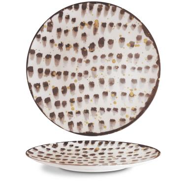 Порцеланова плитка чиния, ф30см, Brown brush - G.Benedikt