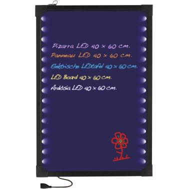 Електрическа LED информационна дъска, черна, правоъгълна, 220-240V, 50/60Hz, 2W, 38 функции, 40x60см, 2,35кг  – Lacor
