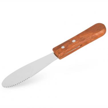Иноксов нож за масло 10,2х3,3см, L19,7см с дървена дръжка - Pujadas