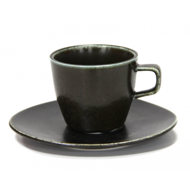Порцеланова чаша с чинийка 220мл ANTIQUE-BLACK (TR0010-200-B) - Horecano