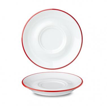 Порцеланова подложна чинийка 12см с червен кант RETRO MUGS - G.Benedikt