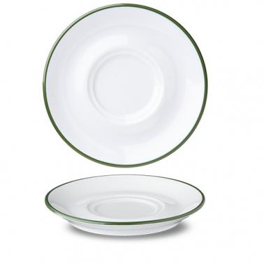 Порцеланова подложна чинийка 14см със зелен кант RETRO MUGS - G.Benedikt