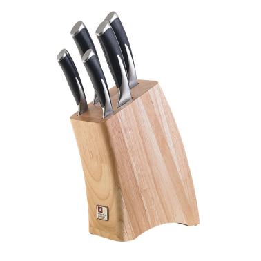 Комплект кухненски ножове на дървена стойка 5 бр, KYU- Richardson Sheffield