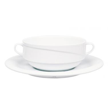 Порцеланова шола с 2 дръжки 300мл  с чинийка ф15см   X-TANBUL (XT 11 KS + XT 01 CT)ГП  - Gural Porselen